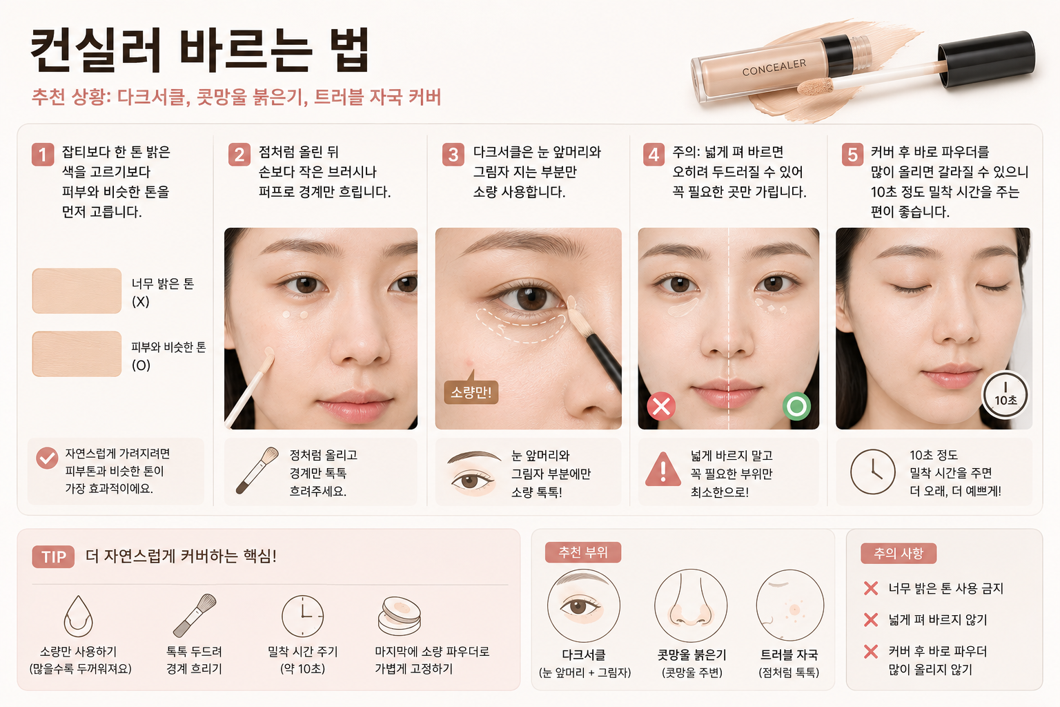 컨실러 사용법 예시 이미지